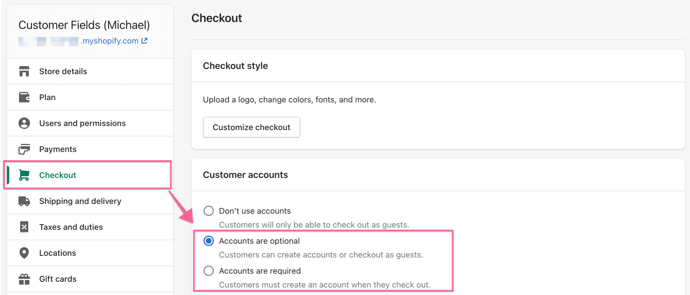 How to enable customer accounts in Shopify